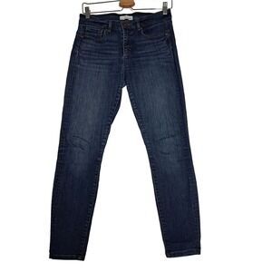 Loft Jeans Womens Petite 27 Dark Wash Skinny Mid Rise Stretch Casual Denim Pants